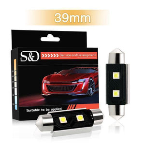 Planet Gates 39mm 2Pcs C5W LED Bulbs Canbus Festoon Light 31mm 36mm 39mm 41mm 6500K White Auto Dome Lamp License Plate Car Lights D020