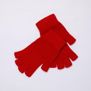 Planet Gates 3Big Red / Elastic Sparsil Women Men Half Finger Cashmere Glove Short Wool Knitted Wrist Mitten Winter Warm Unisex Wool Stretch Fingerless Gloves