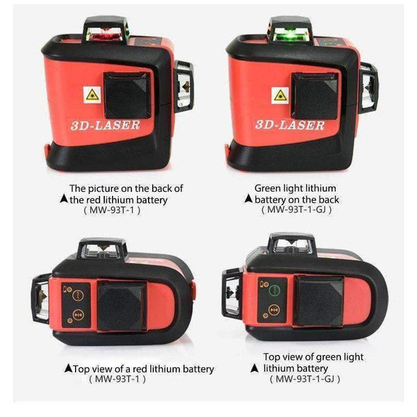 Planet Gates 3D 93T 12 Lines Laser Level Red Laser Beam Line Self-Leveling 360 Horizontal And Vertical Cross Super Powerful 3D Laser