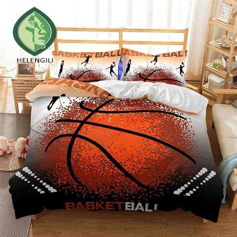 Planet Gates 3D Bedding Set Basketball Print Duvet cover set lifelike bedclothes with pillowcase bed set home Textiles #2-02