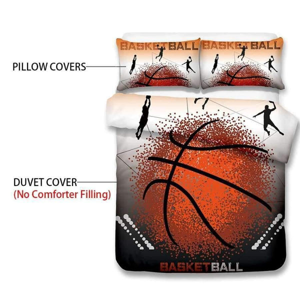 Planet Gates 3D Bedding Set Basketball Print Duvet cover set lifelike bedclothes with pillowcase bed set home Textiles #2-02