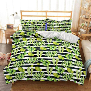 Planet Gates 3D Bedding Set Cactus Print Duvet cover set lifelike bedclothes with pillowcase bed set home Textiles #2-7