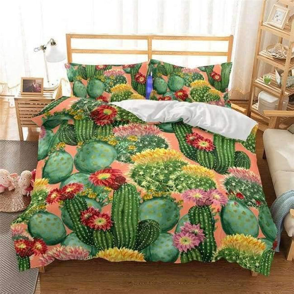 Planet Gates 3D Bedding Set Cactus Print Duvet cover set lifelike bedclothes with pillowcase bed set home Textiles #2-7