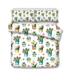 Planet Gates 3D Bedding Set Cactus Print Duvet cover set lifelike bedclothes with pillowcase bed set home Textiles #2-7