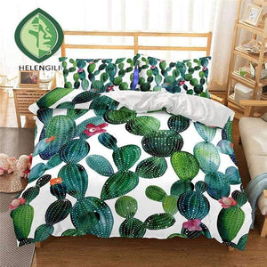 Planet Gates 3D Bedding Set Cactus Print Duvet cover set lifelike bedclothes with pillowcase bed set home Textiles #2-7