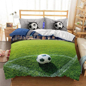 Planet Gates 3D Bedding Set football Print Duvet cover set lifelike bedclothes with pillowcase bed set home Textiles #2-5
