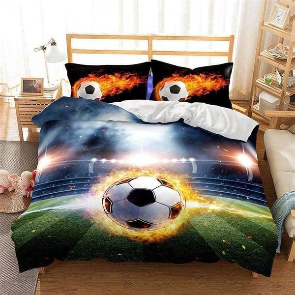 Planet Gates 3D Bedding Set football Print Duvet cover set lifelike bedclothes with pillowcase bed set home Textiles #2-5