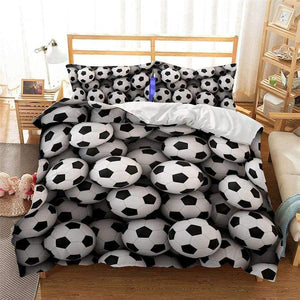 Planet Gates 3D Bedding Set football Print Duvet cover set lifelike bedclothes with pillowcase bed set home Textiles #2-5