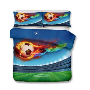 Planet Gates 3D Bedding Set football Print Duvet cover set lifelike bedclothes with pillowcase bed set home Textiles #2-5