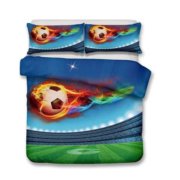 Planet Gates 3D Bedding Set football Print Duvet cover set lifelike bedclothes with pillowcase bed set home Textiles #2-5