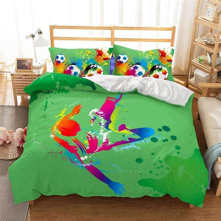 Planet Gates 3D Bedding Set football Print Duvet cover set lifelike bedclothes with pillowcase bed set home Textiles #2-5
