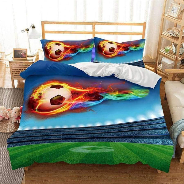 Planet Gates 3D Bedding Set football Print Duvet cover set lifelike bedclothes with pillowcase bed set home Textiles #2-5