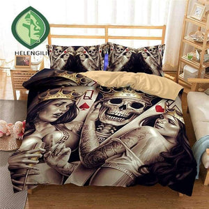 Planet Gates 3D Bedding Set skull Print Duvet cover set lifelike bedclothes with pillowcase bed set home Textiles #2-01