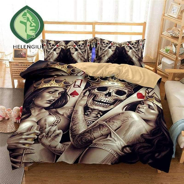 Planet Gates 3D Bedding Set skull Print Duvet cover set lifelike bedclothes with pillowcase bed set home Textiles #2-01