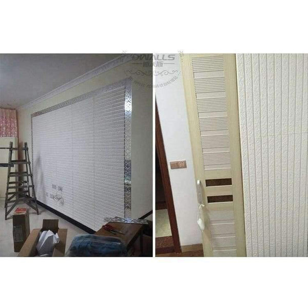 Planet Gates 3d creative wall stickers living room dormitory self-adhesive foam wallpaper imitation brick stone striped wallpaper stickers