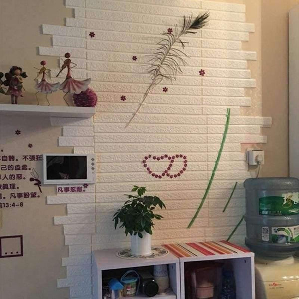 Planet Gates 3d creative wall stickers living room dormitory self-adhesive foam wallpaper imitation brick stone striped wallpaper stickers