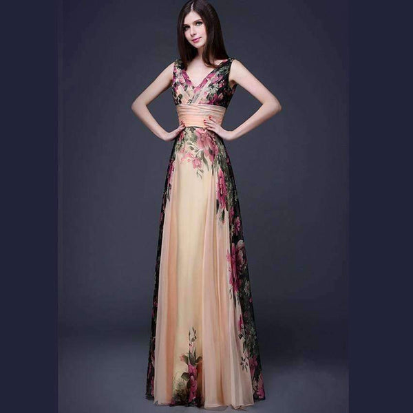 Planet Gates 3D Designs Spaghetti Strap Floral Print maxi dress Evening Gowns Floor Length vestidos de festa Chiffon Flower Long Party Dress
