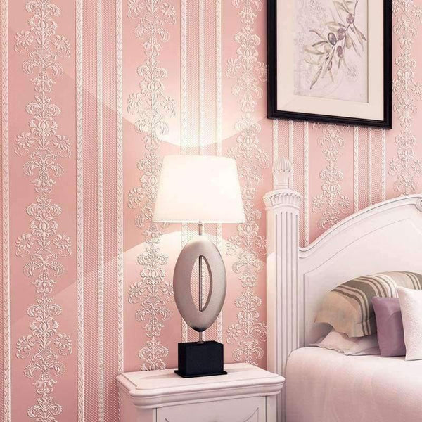 Planet Gates 3D Embossed Flower Wallpaper Desktop 3D Pink Floral Wallpaper Roll Modern Living Room Wall Paper Non-Woven Home Decor Yellow Art