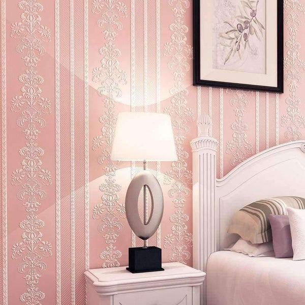 Planet Gates 3D Embossed Flower Wallpaper Desktop 3D Pink Floral Wallpaper Roll Modern Living Room Wall Paper Non-Woven Home Decor Yellow Art