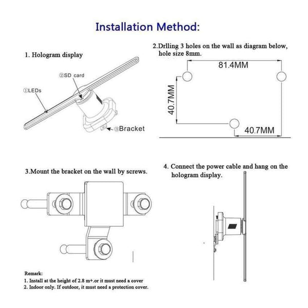 Planet Gates 3D hologram advertising display LED fan portable LED holographic projector holographic advertising displayer