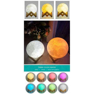Planet Gates 3D Print Moon Lamp 3 Color Change Touch Switch Bedroom Bookcase LED Night Light Home Decor Creative Gift