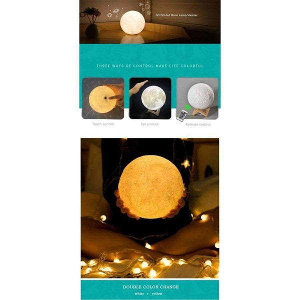 Planet Gates 3D Print Moon Lamp 3 Color Change Touch Switch Bedroom Bookcase LED Night Light Home Decor Creative Gift