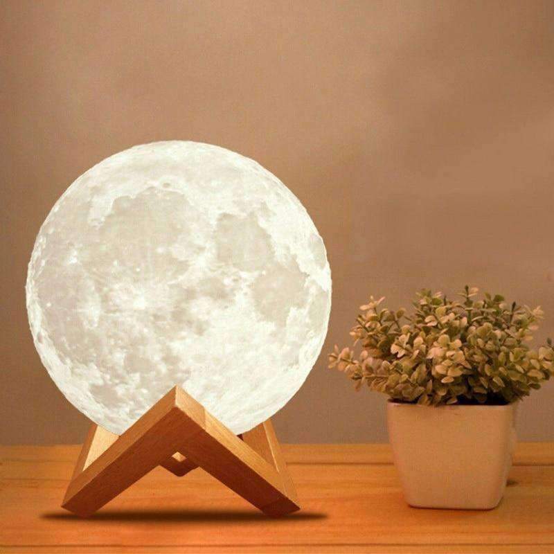 Planet Gates 3D Print Moon Lamp Color Change Touch Switch Rechargeable Light Bedroom Bookcase Night Light Home Decor Creative Gift