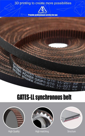 Planet Gates 3D Printer GATES-LL-2GT Gear Synchronous Belt GT2 Width 6MM 9MM 10MM Timing belt , Wear Resistant for BLV Mgn Cube