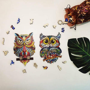 Planet Gates 3D Puzzle Board Game Montessori Educational Wooden Toys Puzzle Animal Jigsaw Puzzles Owl for Adult Kids Wooden Toy Gift