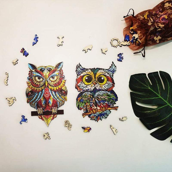 Planet Gates 3D Puzzle Board Game Montessori Educational Wooden Toys Puzzle Animal Jigsaw Puzzles Owl for Adult Kids Wooden Toy Gift