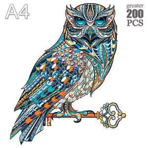 Planet Gates 3D Puzzle Board Game Montessori Educational Wooden Toys Puzzle Animal Jigsaw Puzzles Owl for Adult Kids Wooden Toy Gift