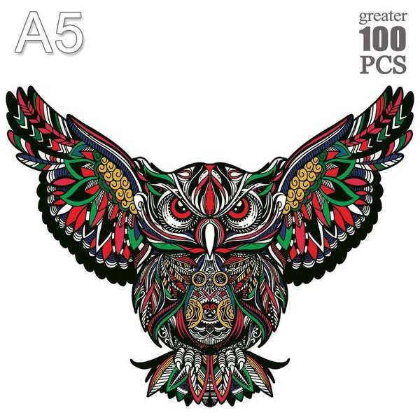 Planet Gates 3D Puzzle Board Game Montessori Educational Wooden Toys Puzzle Animal Jigsaw Puzzles Owl for Adult Kids Wooden Toy Gift