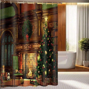 Planet Gates 3D Shower Curtains Christmas Door Wall Pattern Waterproof Fabric Bathroom Curtains Washable Bath Curtain Bathroom Products