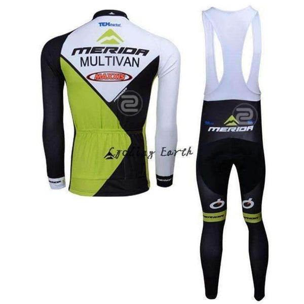 Planet Gates 3D Silicone! Merida  long sleeve cycling jersey pants bicycle sports cycling autumn wear clothes set Ropa Ciclismo