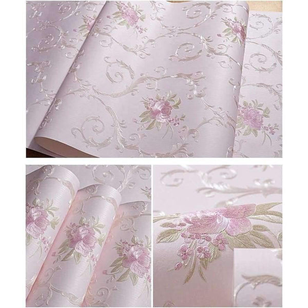 Planet Gates 3D Stereoscopic Flower Pastoral Non-woven Thickened Wallpaper Wall Covering Roll Wall Papers Home Decor Living Room Bedroom Wall