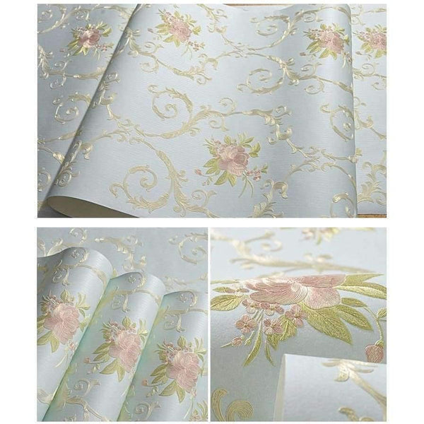 Planet Gates 3D Stereoscopic Flower Pastoral Non-woven Thickened Wallpaper Wall Covering Roll Wall Papers Home Decor Living Room Bedroom Wall