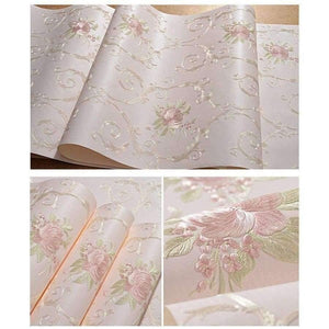 Planet Gates 3D Stereoscopic Flower Pastoral Non-woven Thickened Wallpaper Wall Covering Roll Wall Papers Home Decor Living Room Bedroom Wall