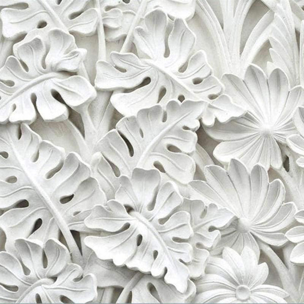 Planet Gates 3D Stereoscopic Leaf Pattern Plaster Relief Mural Wall Paper Living Room TV Background Wall Painting Wallpaper Home Decoration