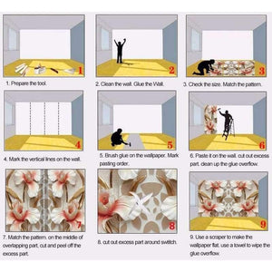 Planet Gates 3D Stereoscopic Leaf Pattern Plaster Relief Mural Wall Paper Living Room TV Background Wall Painting Wallpaper Home Decoration