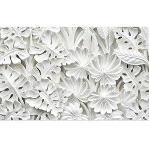 Planet Gates 3D Stereoscopic Leaf Pattern Plaster Relief Mural Wall Paper Living Room TV Background Wall Painting Wallpaper Home Decoration