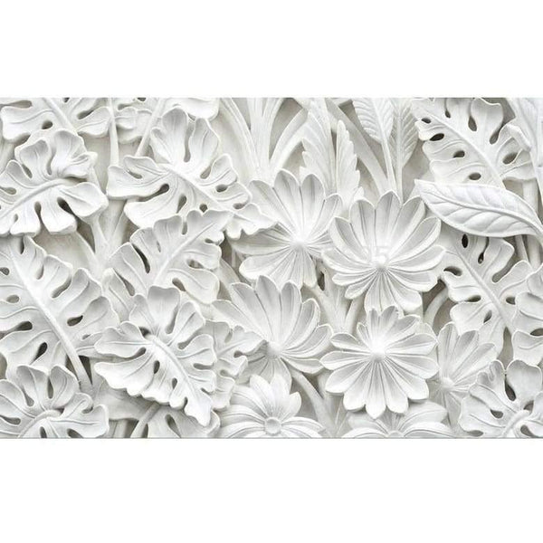 Planet Gates 3D Stereoscopic Leaf Pattern Plaster Relief Mural Wall Paper Living Room TV Background Wall Painting Wallpaper Home Decoration
