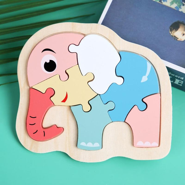 Planet Gates 3D Wooden Puzzle Toys For Children Cartoon Animal Vehicle Wood PuzzlesJigsaw Intelligence Kid Baby Early Educational Toys Gifts