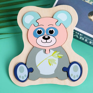 Planet Gates 3D Wooden Puzzle Toys For Children Cartoon Animal Vehicle Wood PuzzlesJigsaw Intelligence Kid Baby Early Educational Toys Gifts