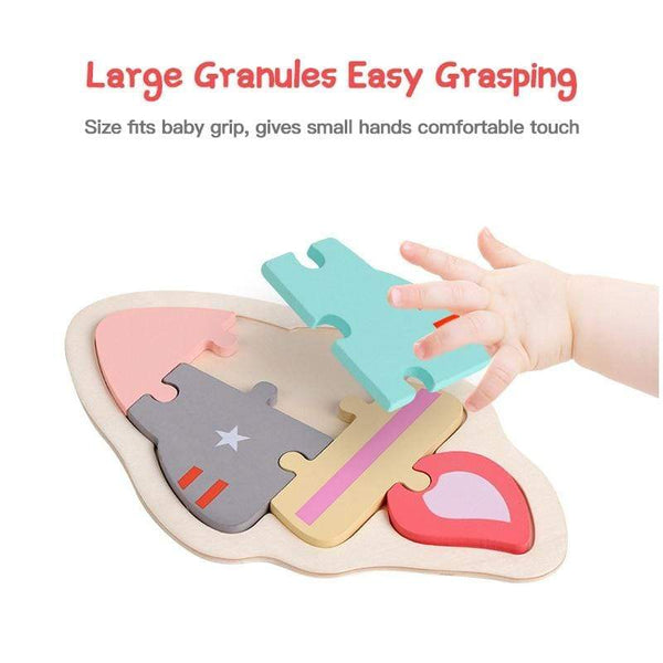 Planet Gates 3D Wooden Puzzle Toys For Children Cartoon Animal Vehicle Wood PuzzlesJigsaw Intelligence Kid Baby Early Educational Toys Gifts