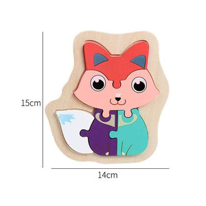 Planet Gates 3D Wooden Puzzle Toys For Children Cartoon Animal Vehicle Wood PuzzlesJigsaw Intelligence Kid Baby Early Educational Toys Gifts