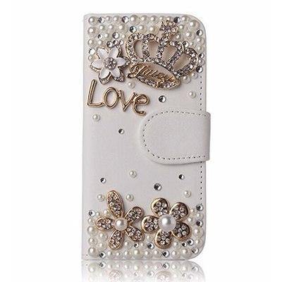 Planet Gates 3Flower CrownLove / PU leather Diamond Flip Leather Phone Case For Huawei P8 LITE 2017/P9 LITE 2017/Honor 8 lite,Wallet Style Cover With Card Slot