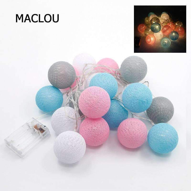 Planet Gates 3M 1.5M Battery Cotton Ball Light LED String Garland Ball Cotton Lighting Chain Christmas Light Wedding Holiday Party Decoration
