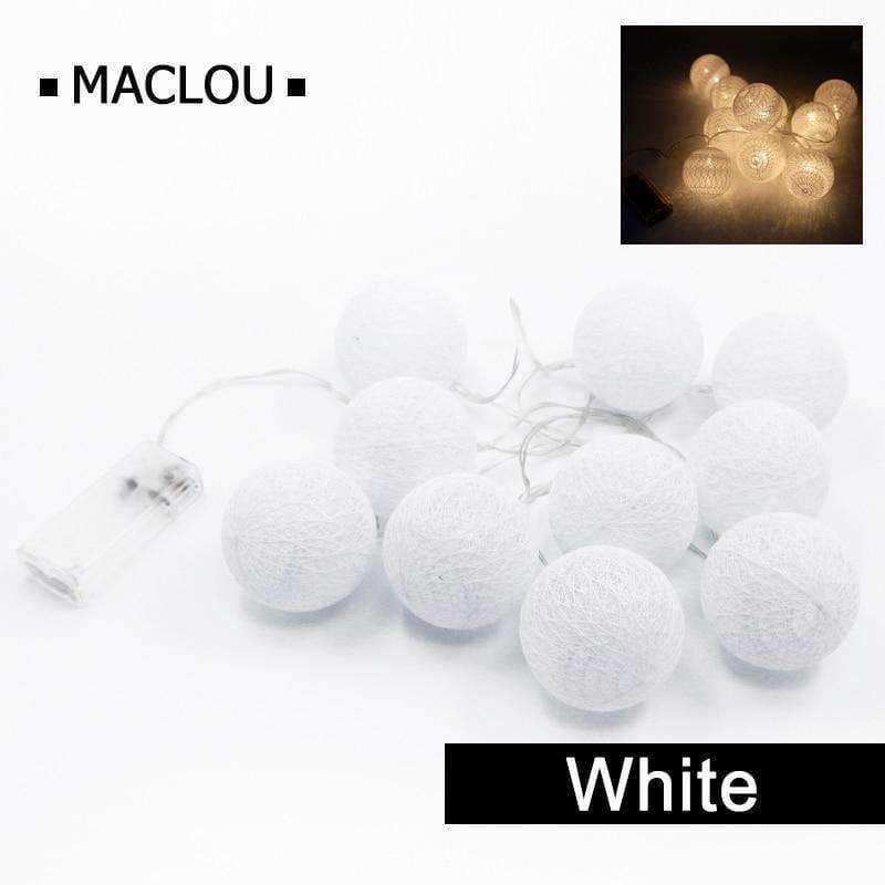 Planet Gates 3M 1.5M Battery Cotton Ball Light LED String Garland Ball Cotton Lighting Chain Christmas Light Wedding Holiday Party Decoration