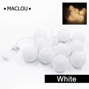 Planet Gates 3M 1.5M Battery Cotton Ball Light LED String Garland Ball Cotton Lighting Chain Christmas Light Wedding Holiday Party Decoration