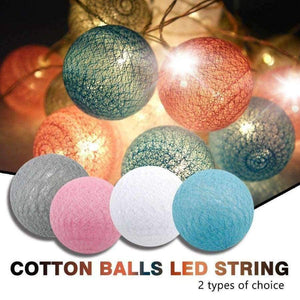 Planet Gates 3M 1.5M Battery Cotton Ball Light LED String Garland Ball Cotton Lighting Chain Christmas Light Wedding Holiday Party Decoration